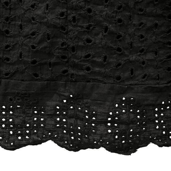 Romper Womens Medium Black Lace Eyelet V Neck Ruffle Strap Lined Shorts Summer - Picture 10 of 10